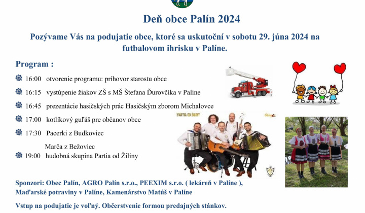 Pozvánka na Deň obce Palín 2024